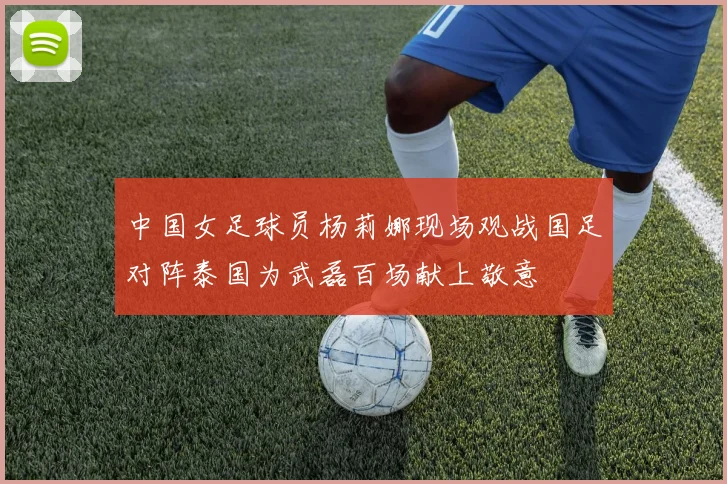中国女足球员杨莉娜现场观战国足对阵泰国为武磊百场献上敬意